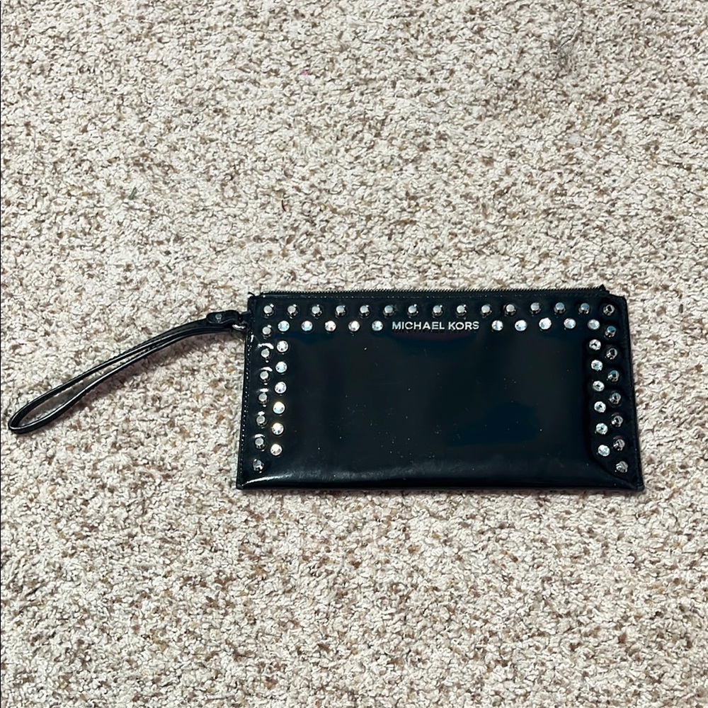 Michael Kors Black Studded Wristlet